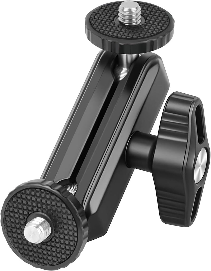 Mechrig Dual Ball Head Magic Arm Adapter with 1/4" Screw & Anti-Slip Grip - Aluminum Alloy Camera Rig Accessory for DSLR/Monitor/LED Light (67002) - Image 1